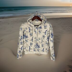 Cabbages And Roses Women’s Size Large Sweatshirt Hoodie Jacket Cottage Core